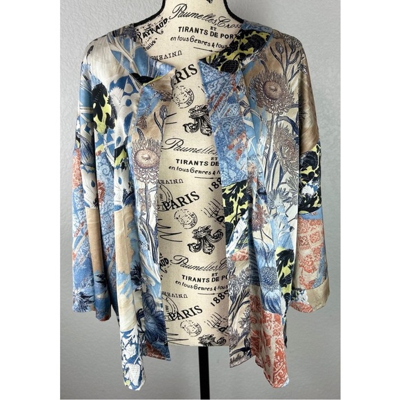 Chicos Travelers Collection Patchwork Print Jacket, size Large / 2 - Picture 8 of 12